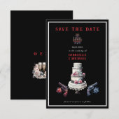 Westlicher Goth-Noir-Alternativer Save-The-Date-Te Save The Date (Vorne/Hinten)
