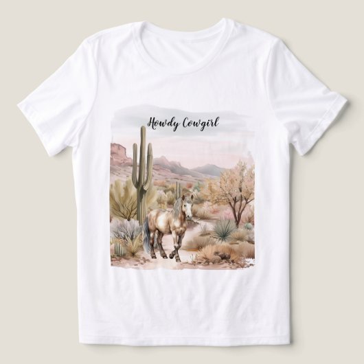 Westlicher Kaktuspferd Tri-Blend Shirt (Design Vorderseite)