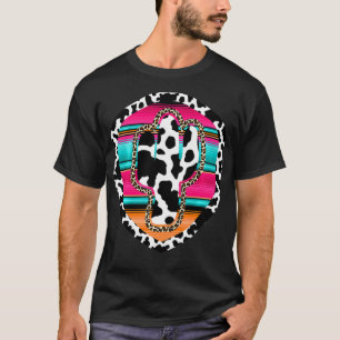 Westlicher Kuh Kaktus Leopard Cheetha Serape Türki T-Shirt