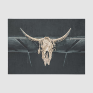 Westlicher Landstil Beige Grau Rustikaler Stier Ku Seidenpapier