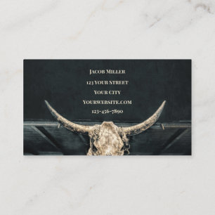 Westlicher Landstil Beige Grau Rustikaler Stier Ku Visitenkarte