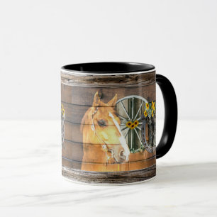 Westlicher Pferdewagenrad Hufeisen Cowboy Stiefel  Tasse