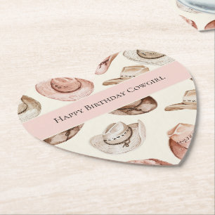 Westlicher Rosa Creme Cowgirl Hüte Alles Gute zum  Untersetzer
