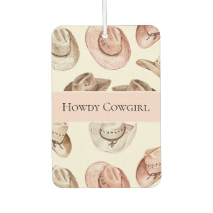 Westlicher Rosa Creme Cowgirl Hüte Howdy  Autolufterfrischer