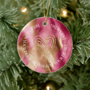 Westlicher Rosa Gold Cowgirl Rindsleder Keramik Ornament