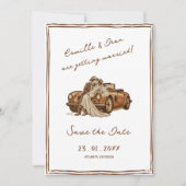 Westlicher Rustikaler Boho-Foto-QR-Code Save-the-D Einladung (Vorderseite)