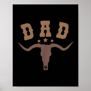 Westlicher Vater Erste Zweite Geburtstag Cowboy-Fa Poster