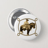 Westlicher Vintage-Cowboy auf Pferd Button (Vorne & Hinten)