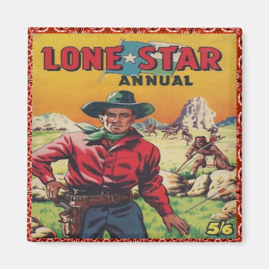Westlicher Vintage-Cowboy Magnet (Vorne)