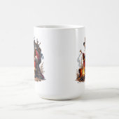 Westlicher Weihnachtsmann am Lagerfeuer Kaffeetasse (Mittel)