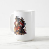 Westlicher Weihnachtsmann am Lagerfeuer Kaffeetasse (Vorderseite Links)