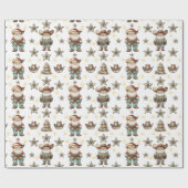 Westlicher Weihnachtsmann Geschenkpapier (Flach)