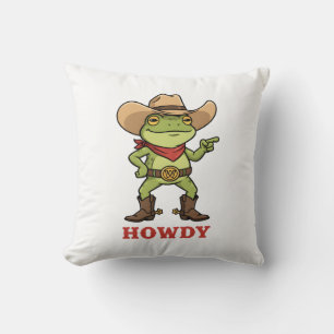 Westlicher Yeehaw Frosch Howdy Frosch Lustiger Cow Kissen