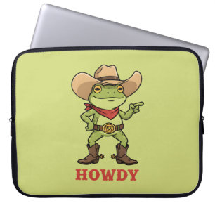 Westlicher Yeehaw-Frosch Howdy-Frosch Lustiger Cow Laptopschutzhülle