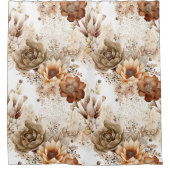 Westliches Braun Creme Südwest-Blumenmuster Duschvorhang (Vorderseite)