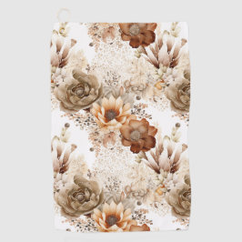 Westliches Braun Creme Südwest-Blumenmuster Golfhandtuch