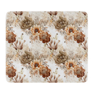 Westliches Braun Creme Südwest Floral Schneidebrett