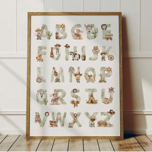 Westliches Cowboy-Alphabet ABC-Plakat für Kinderzi Poster