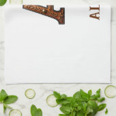 Westliches, geprägtes Lederinitial-Monogramm A Geschirrtuch (Gefaltet)