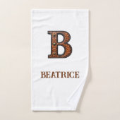 Westliches geprägtes Lederinitial-Monogramm B Badhandtuch Set (Handtuch)
