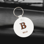 Westliches geprägtes Lederinitial-Monogramm B Schlüsselanhänger