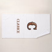 Westliches geprägtes Lederinitial-Monogramm C Badehandtuch (Badehandtuch)