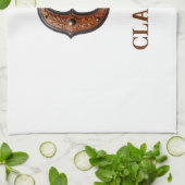 Westliches geprägtes Lederinitial-Monogramm C Geschirrtuch (Gefaltet)