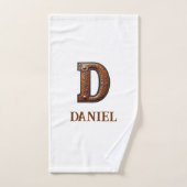 Westliches geprägtes Lederinitial-Monogramm D Badhandtuch Set (Handtuch)