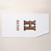 Westliches geprägtes Lederinitial-Monogramm H Badehandtuch (Badehandtuch)