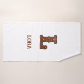 Westliches geprägtes Lederinitial-Monogramm L Badehandtuch (Badehandtuch)