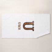 Westliches geprägtes Lederinitial-Monogramm U Badehandtuch (Badehandtuch)