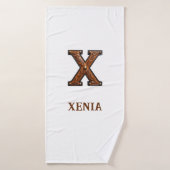 Westliches geprägtes Lederinitial-Monogramm X Badehandtuch (Badehandtuch)