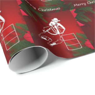 Westliches Geschenkpapier Weihnachts-Barrel-Racing