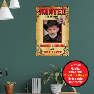 Westliches Gesuchtes Geburtstagsplakat Poster