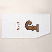 Westliches Monogramm aus Leder mit Initiale J Badehandtuch (Badehandtuch)