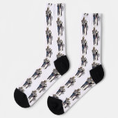 Westliches Paar Cowboy Katze Socken (Linkes Detail)