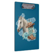 Westliches Pferd Clipboard - Navy Klemmbrett (Rechts)