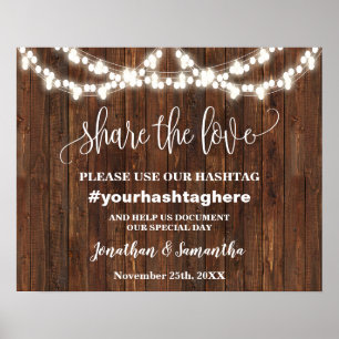 Westliches Teile die Liebe Unsere Hashtag Hochzeit Poster