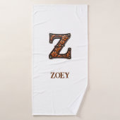 Westliches Werkleder-Initial-Monogramm Z Badehandtuch (Badehandtuch)