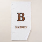 Westliches Werkzeugleder Initial Monogramm B Badehandtuch (Badehandtuch)