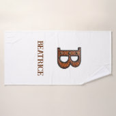 Westliches Werkzeugleder Initial Monogramm B Badehandtuch (Badehandtuch)
