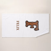 Westliches Werkzeugleder Initial-Monogramm F Badehandtuch (Badehandtuch)