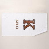 Westliches Werkzeugleder Initial Monogramm K Badehandtuch (Badehandtuch)