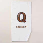 Westliches Werkzeugleder Initial Monogramm Q Badehandtuch (Badehandtuch)