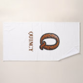 Westliches Werkzeugleder Initial Monogramm Q Badehandtuch (Badehandtuch)