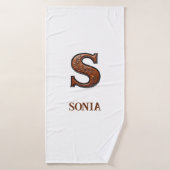 Westliches Werkzeugleder Initial-Monogramm S Badehandtuch (Badehandtuch)