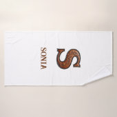 Westliches Werkzeugleder Initial-Monogramm S Badehandtuch (Badehandtuch)