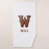 Westliches Werkzeugleder Initial Monogramm W Badehandtuch (Badehandtuch)