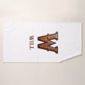 Westliches Werkzeugleder Initial Monogramm W Badehandtuch (Badehandtuch)