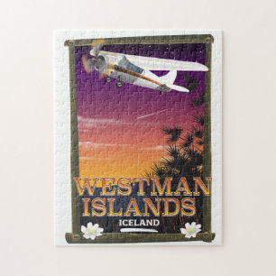 Westmännerinseln Island Reiseplakat Puzzle